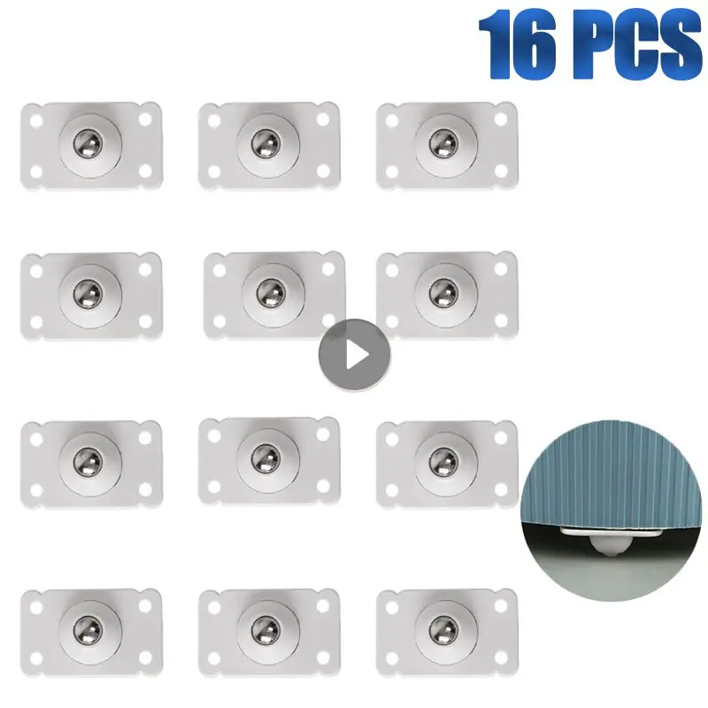 

16Pcs Self Adhesive Caster Wheels Stainless Steel 360 Degree Rotation Paste Swivel Wheels Sticky Pulley For Furniture