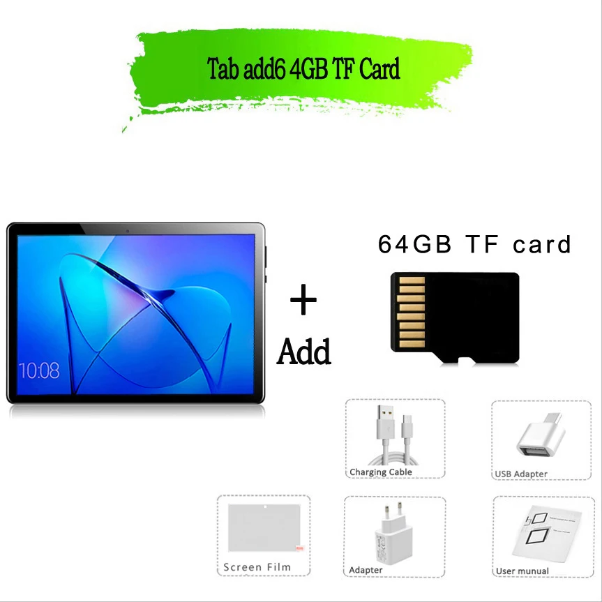thumbnail image 1 of TABLET Tableta de 10,1 pulgadas Tableta Android 9.0 4 GB RAM 64 GB ROM Teléfono móvil 3G 4G Llamada Octa Core 8 CPU Aceleración IA Batería de 5000 mAh, 1 of 5