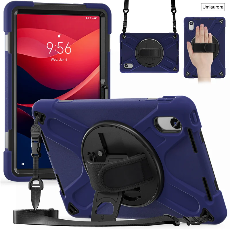 Heavy Duty Rugged Tablet Case with Stand and Strap - Shockproof