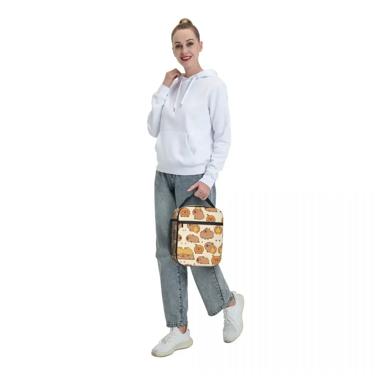 Capybara Cute Lunch Bag Office Lunch Box For Child Cute Designer Tote Food Bags Oxford Insulated Cooler Bag 6