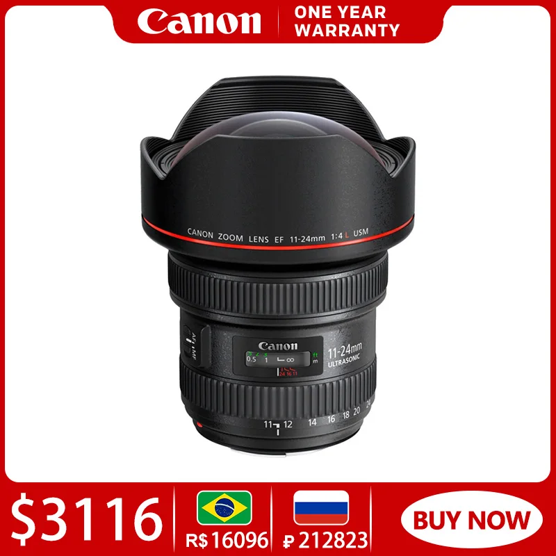 Canon Lente EF 11 24mm F4L USM Landscapes Wide angel DSLR Camera Lens