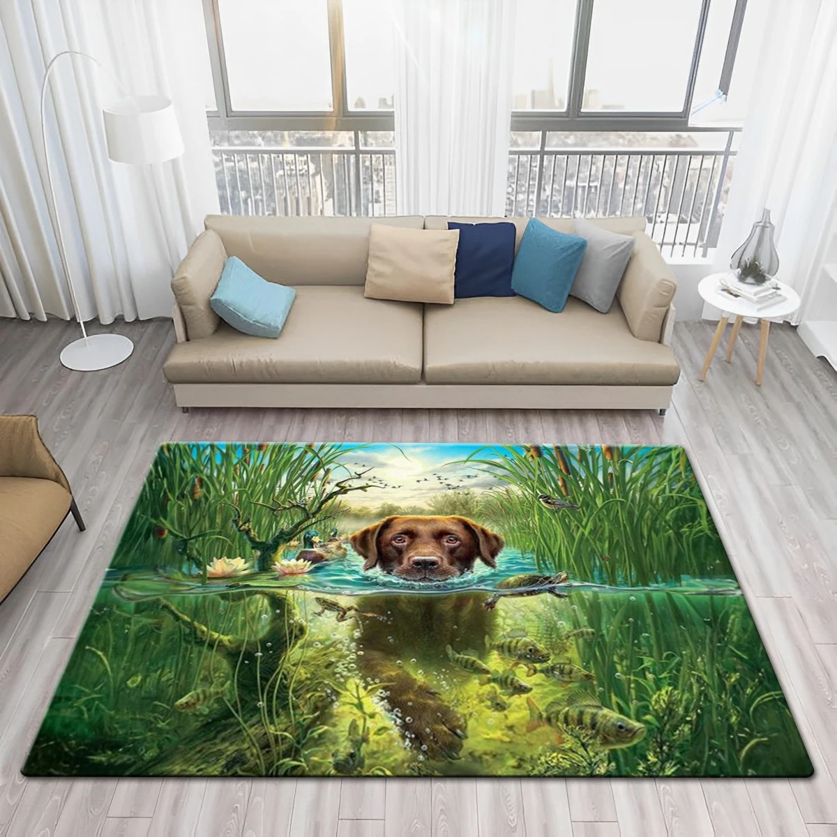 Cute cartoon dog Photo Portrait Doormat Printed Bedroom yoga mat