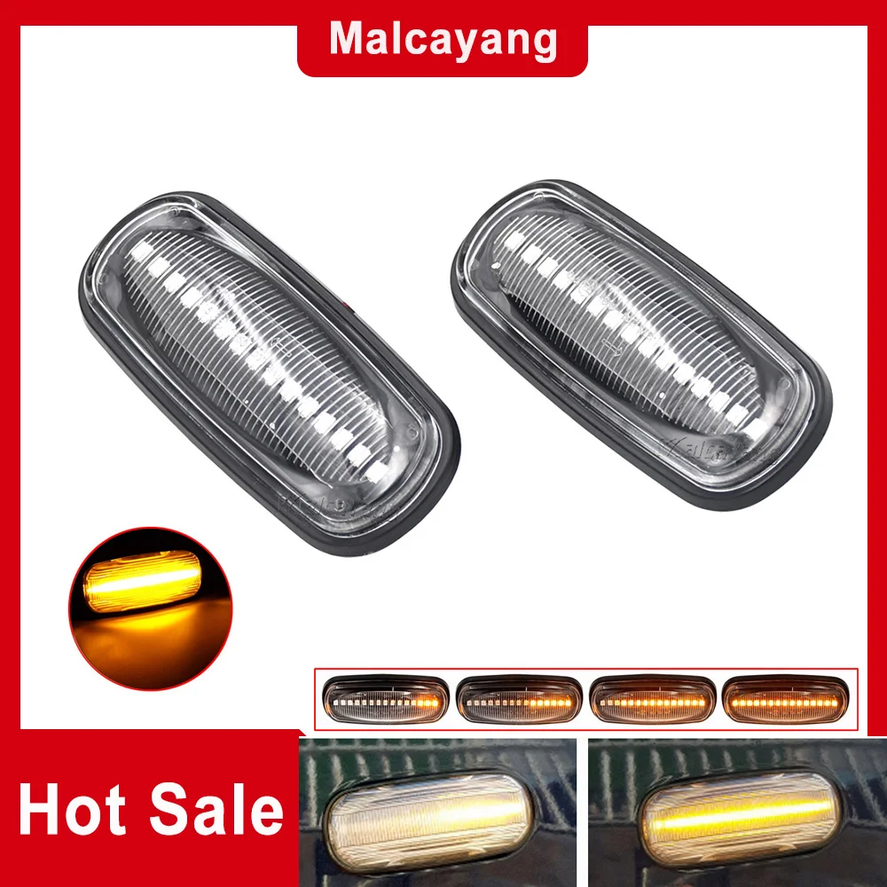 2 Pezzi Per Land Rover Discovery 2 1999-2004 Defender Freelander 1 2002 2003 2004 2005 Car Dynamic Flowing Led Side Marker Light