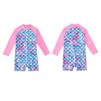 Girls Swimwear Kids Mermaid Swimsuit Suit for Pool /Hot Spring/Beach Long Sleeve One-Piece Rash Guard Swimwear 3-12 Years Old 4