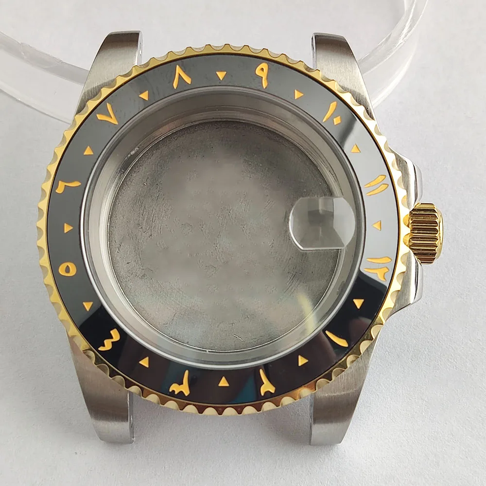 Arabic bezel NH35 watch case sapphire glass 40.5mm waterproof stainless steel case 20mm strap watch set accessories