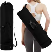 Yoga Backpack Large Capacity Yoga Mat Bag Waterproof Adjustable Shoulder Straps Breathable Sports Bag Portable Black Gym 2