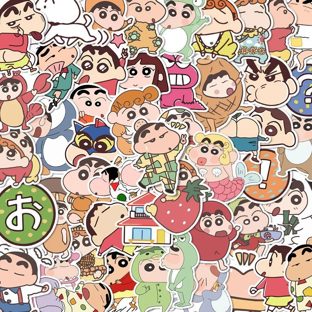 50/100Pcs Cartoon Anime Crayon Shin chan Stickers For Car Laptop Phone Stationery Decor Decals Waterproof Sticker Kids Toys 4