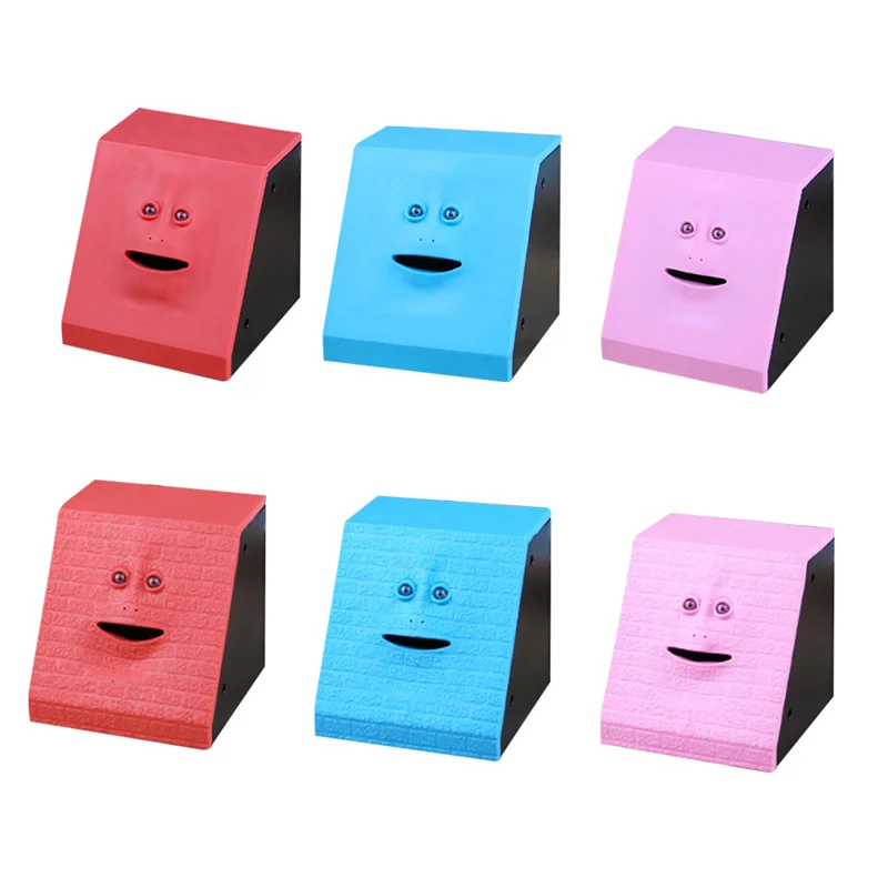 Children's Novelty Creative Face Piggy Bank Face Intelligent Induction Funny Piggy Bank Electric Toy Fun Gift Desktop Decoration