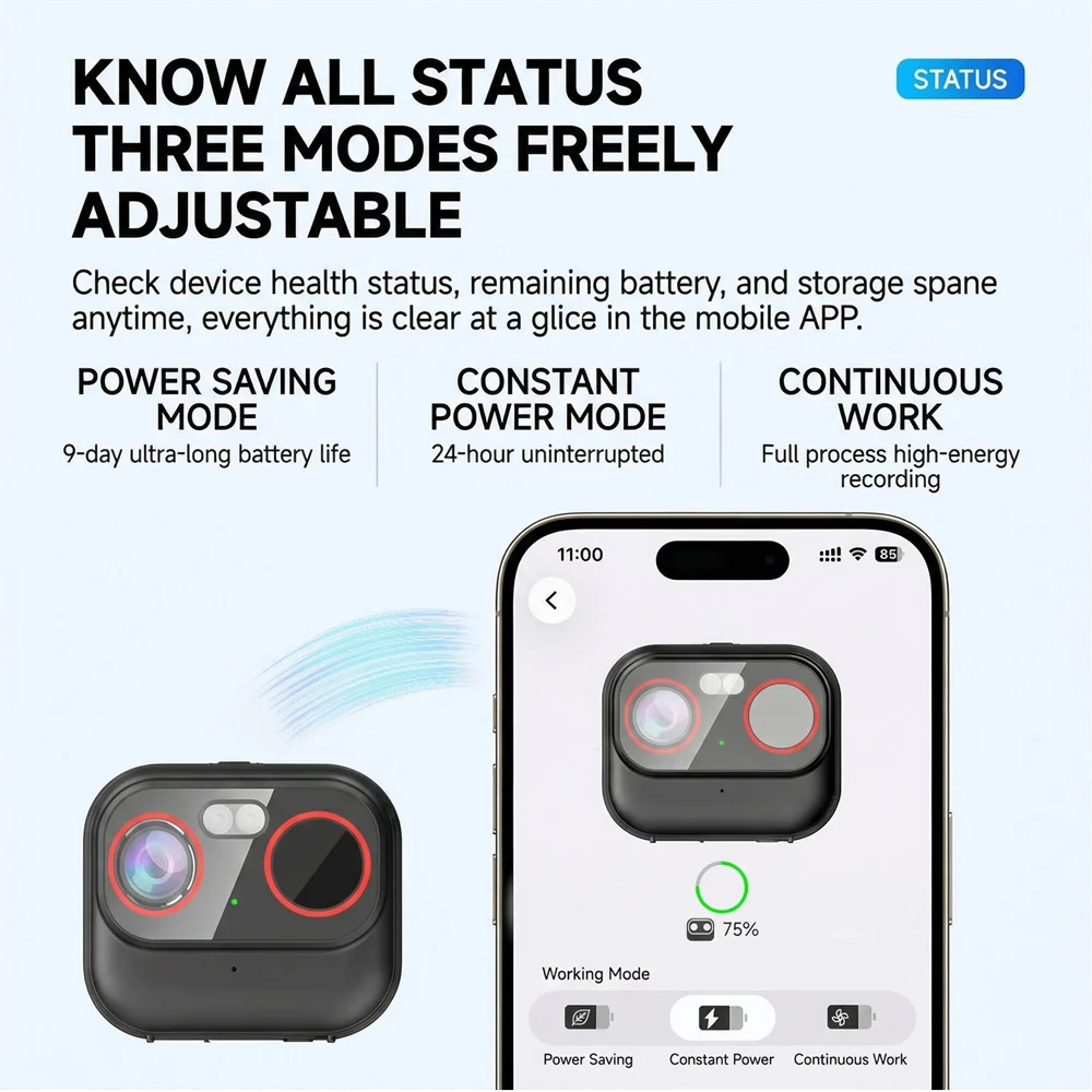 새로운 2K 미니 카메라 웨어러블 마그네틱 액션캠 초경량 POV 바디캠코더 WiFi 4G 앱 원격 제어 스포츠 애완동물 여행 브이로그용