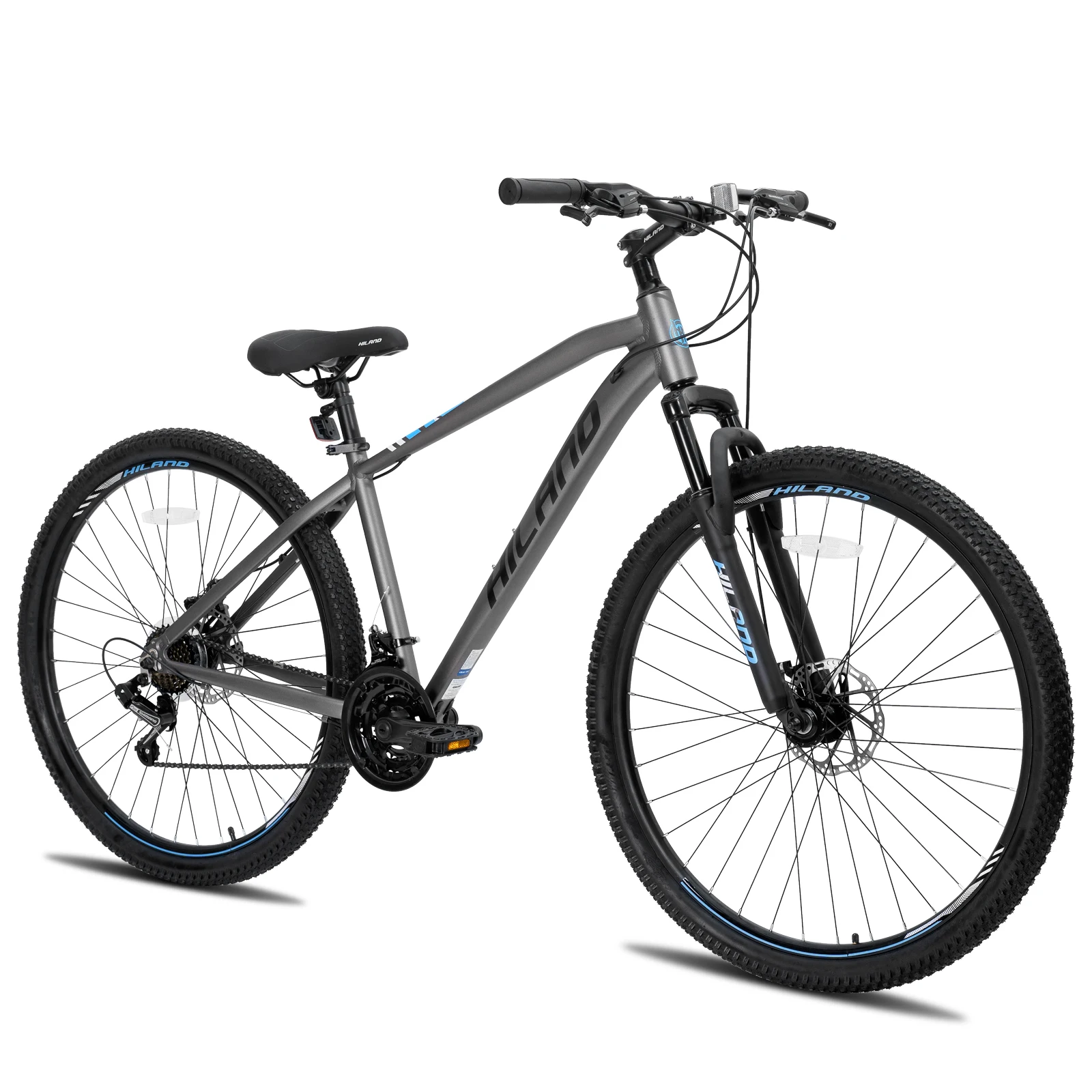 HILAND MTB 29 Pulgadas Plateado Shimano 21 Velocidades para Hombres y  Mujeres Bicicleta de Montaña Hardtail con Marco de Aluminio de 431 mm y  Freno de Disco : : Deportes y aire libre