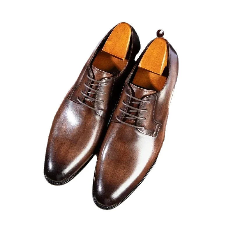 

Luxury Mens Leather Shoes High Quality Men's Shoes Pointed Oxford Wedding Leather Men Dress Shoes 2023 Gentleman Office Man Shoe