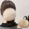 Women Fur Fluffy Ball Hair Ties Plush Ball Head Rope Real Fox Fur Elastic Rubber Band Hair Rope Sweet Pompon Hair Accessories