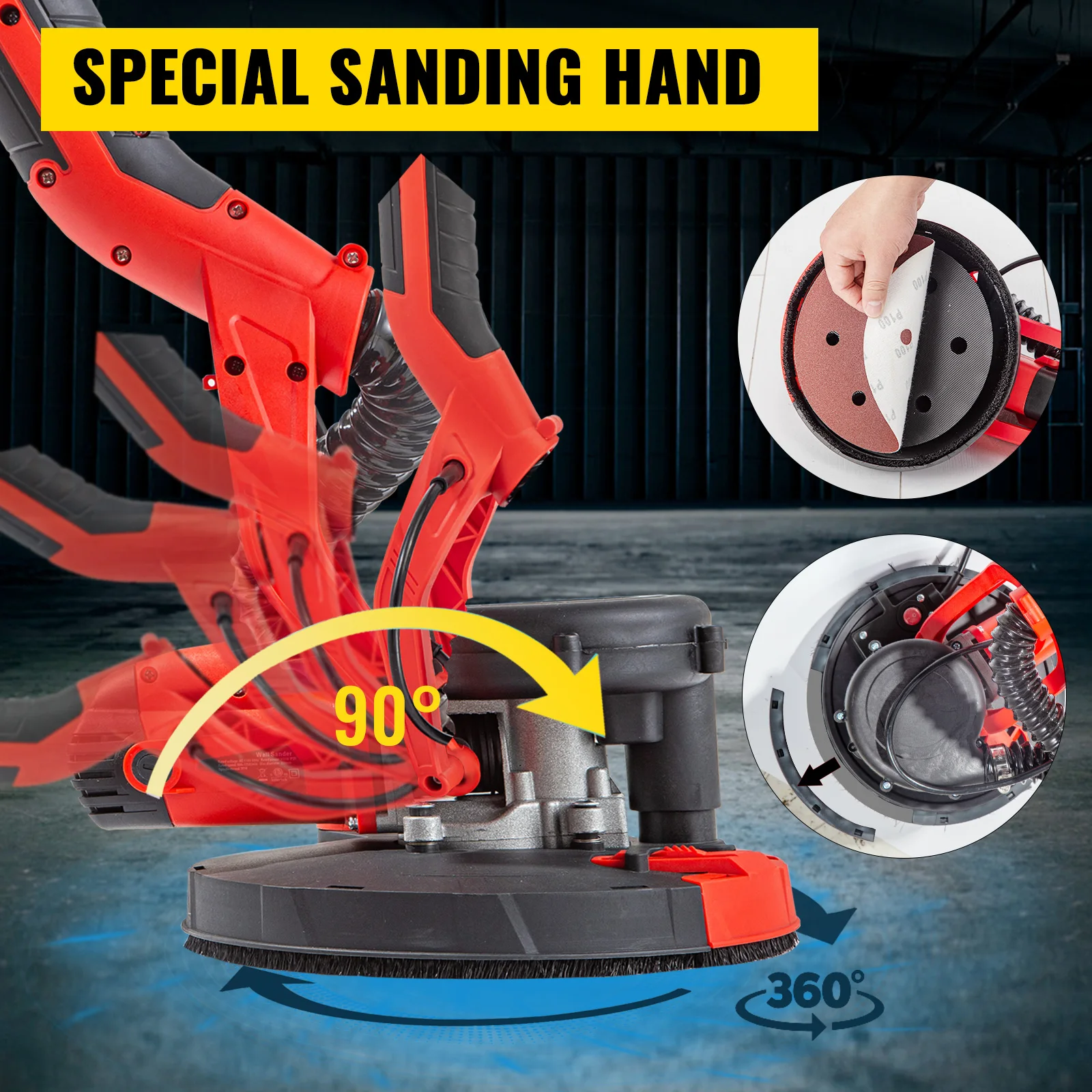 Electric Drywall Sander Variable Speed 800-1750RPM