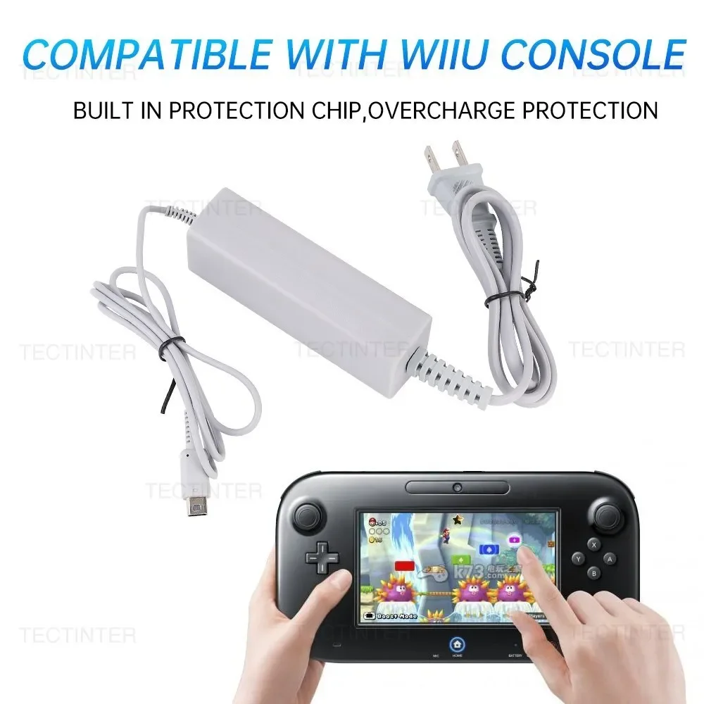 ACChargerAdapterforNintendoWiiUGamepadChargingCableControllerJoystickEUPlugHome