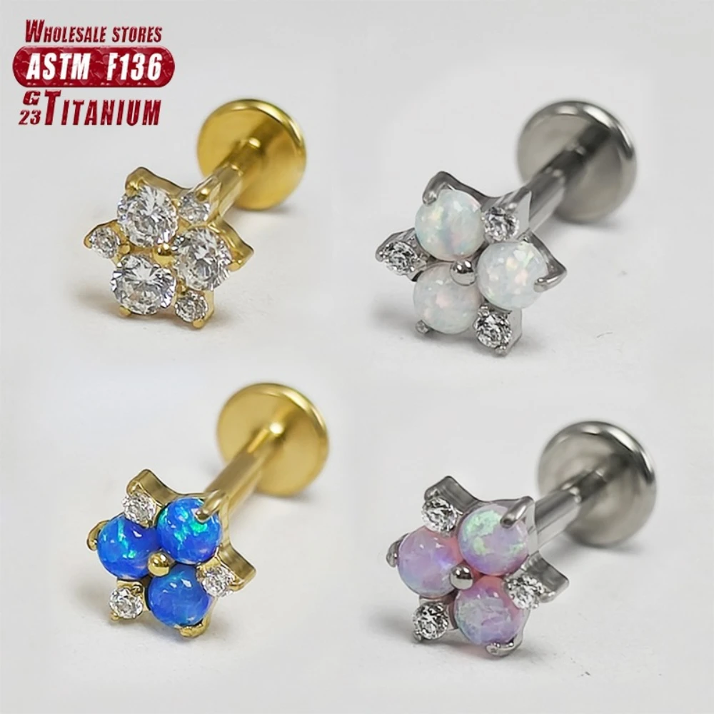 F136 티타늄 피어싱 헬릭스 귀 스터드 16G 연골 셉텀 힌지드 세그먼트 지르콘..