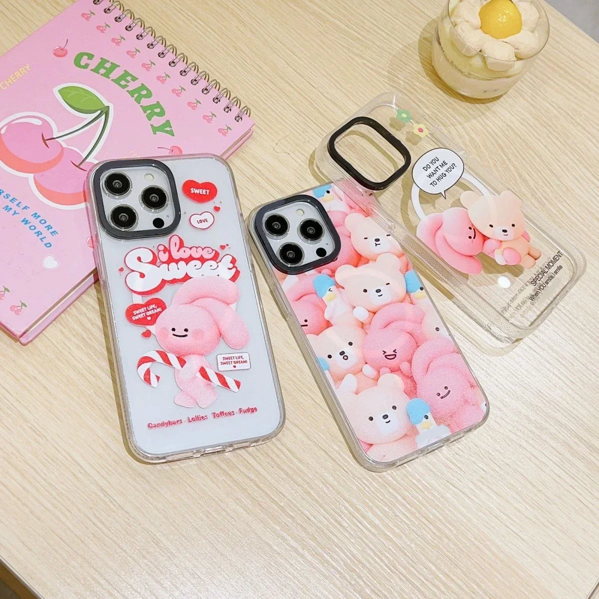 MagSafe Transparent Border Pink Rabbit Phone Case Cover for IPhone 13 14 15 Pro Max Case for IPhone 15 Pro