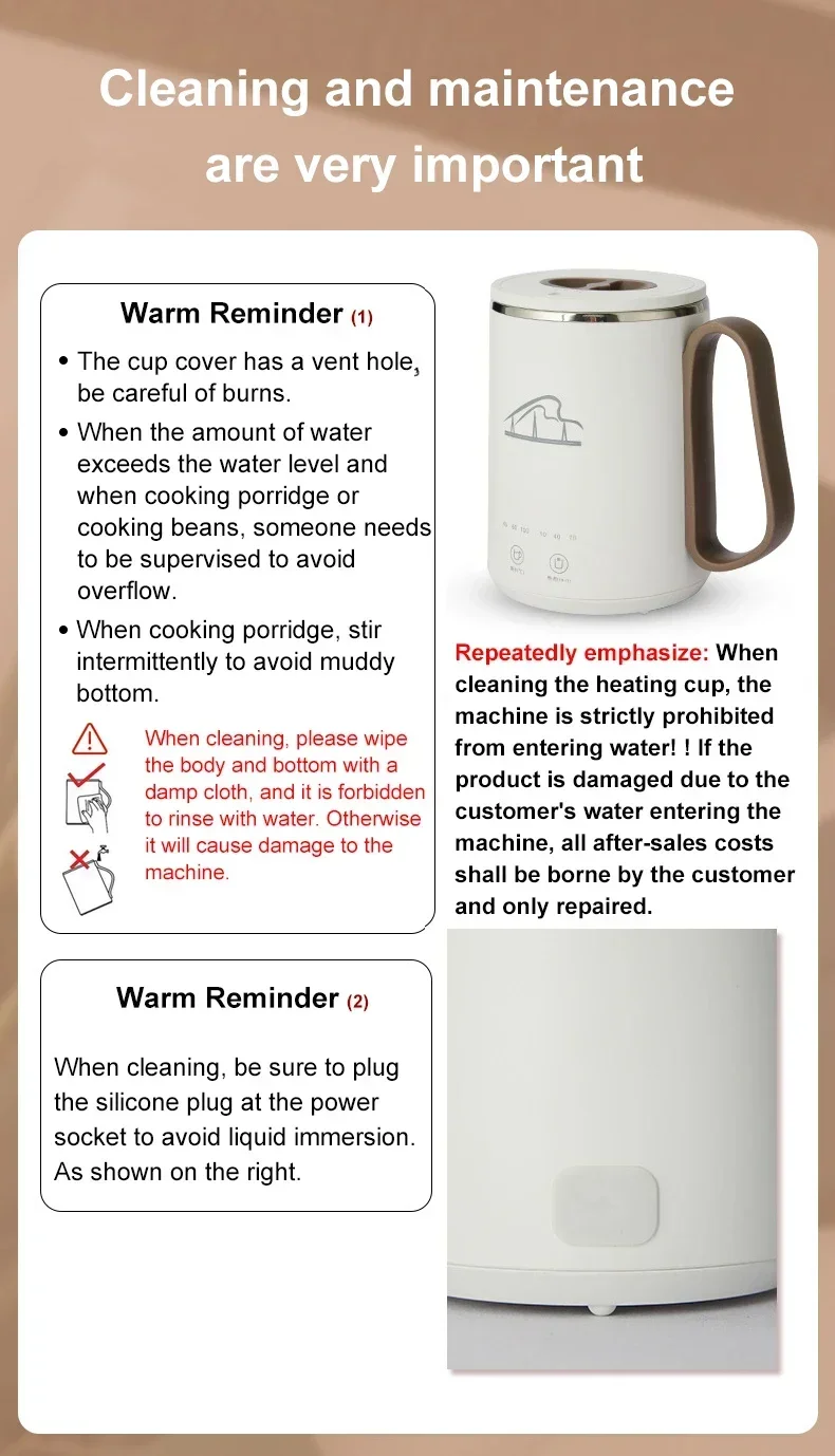 Description Picture 2 of itemPortable Mini Electric Kettle Hot Water Thermal Heating Boiler Pot Travel Cup Milk Heater Teapot Soup Stew Porridge Slow Cooker