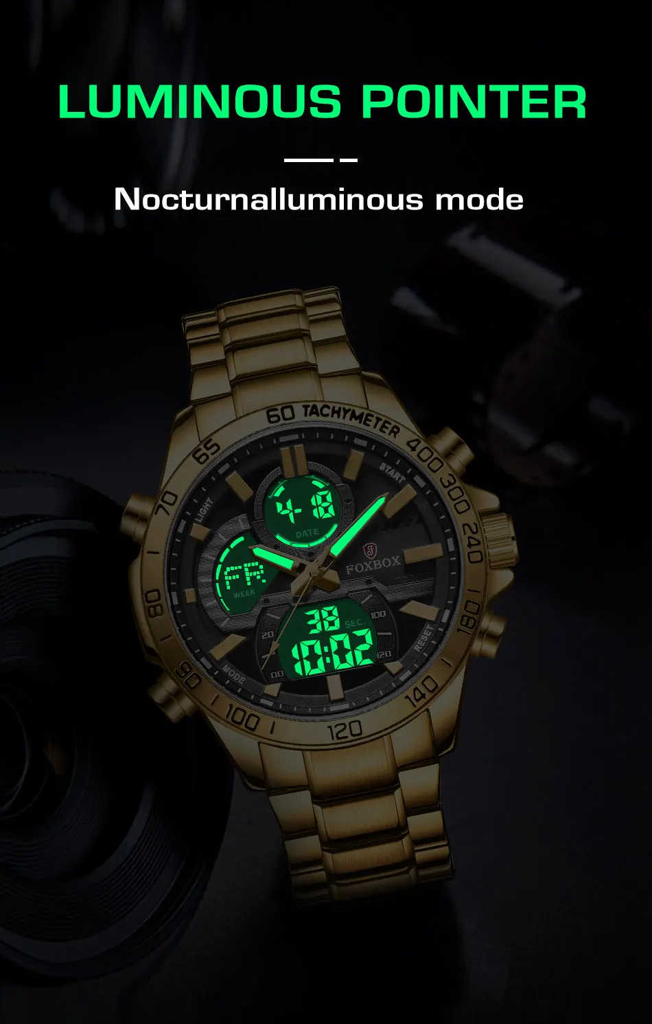 Dual Display Quartz Man Watches Military Luminous Sports Men Wrist Watch Steel Band Waterproof Male Clock_voghion.com