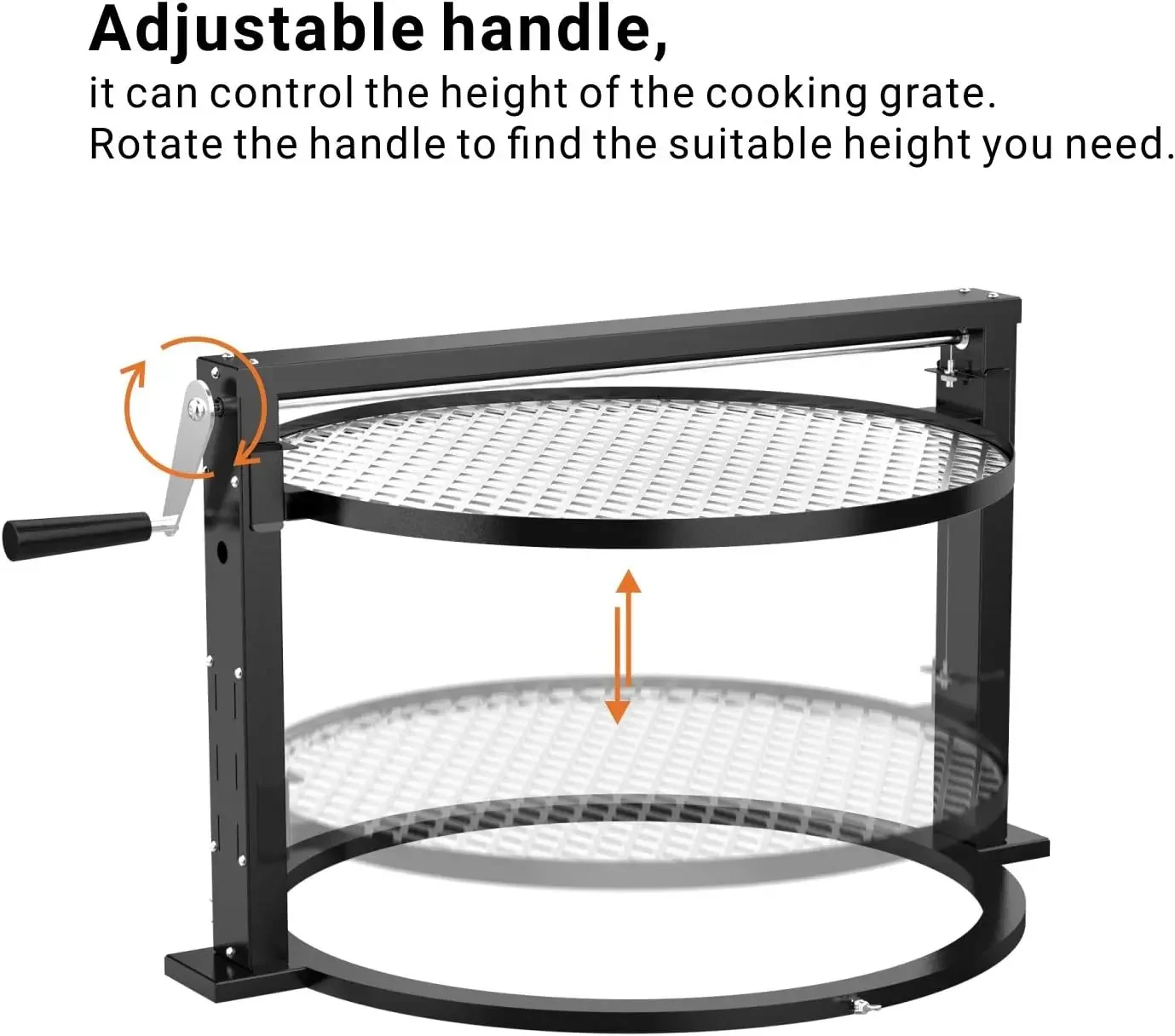 only fire Style Grill Rotisserie System Adjustable Cooking Grate Attachment for Weber 22 inch Kettle Grills - Global 3
