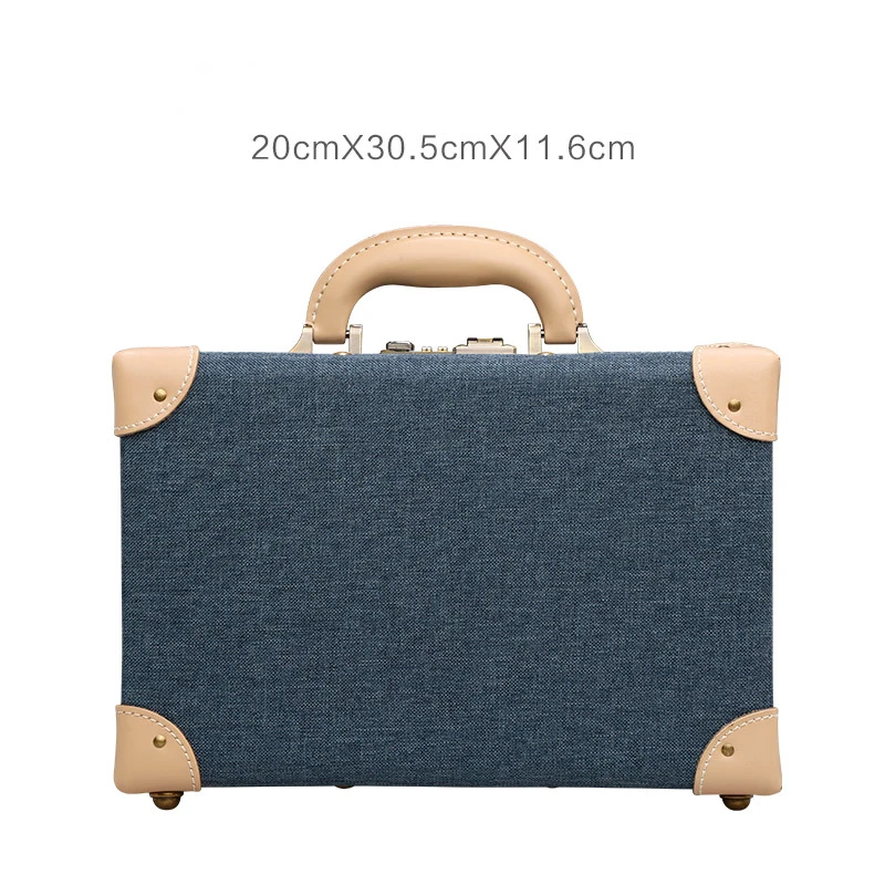 

2023 New Vintage Floral Travel Bag Rolling Luggage sets,13 inch Women Retro Trolley Suitcase On Universal Wheels