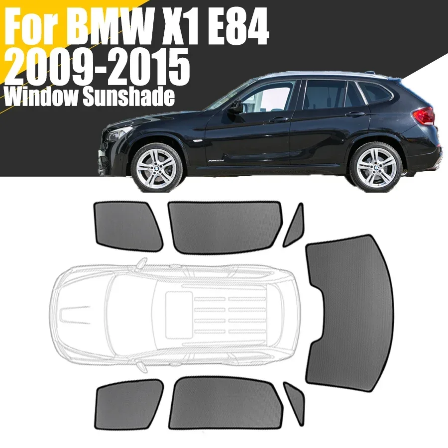 맞춤형 마그네틱 자동차 창문 햇빛가리개, BMW X1 E84 2009-2015 커튼 메쉬, 앞 유리 프레임 커튼 