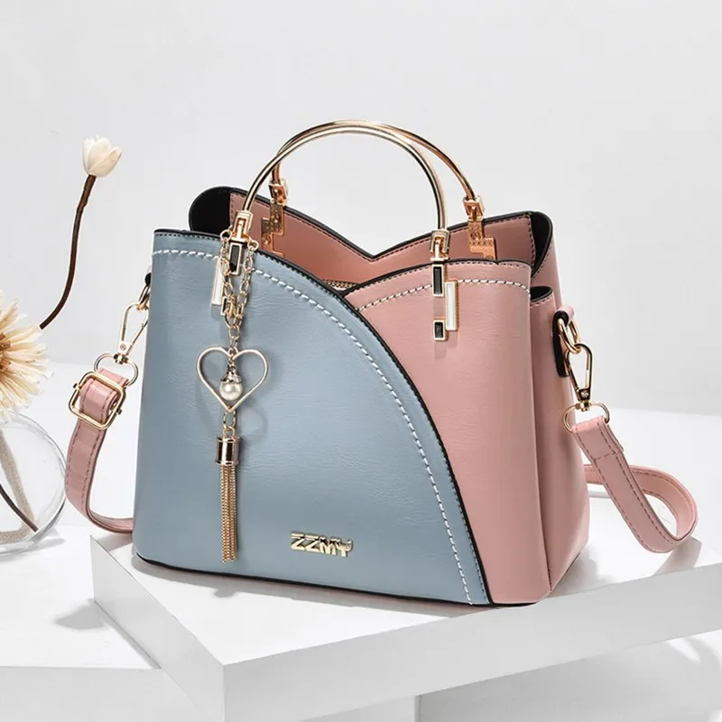 

Women's Bag Colored Combination Handbag New Fashion Versatile PU Styled One Shoulder Oblique Straddle Bag 2023