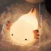 1Axolotl veilleuse pour enfants 2 luminosité Silicone pépinière lampe de couchage Portable USB Rechargeable lampe de chevet pour chambre de bébé 5