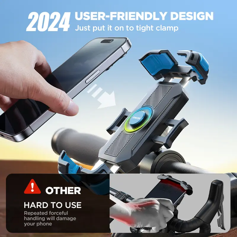 Joyroom Motorcycle Bike Phone Mount Upgrade Phone Holder Ultra-Stable Bicycle Phone Mount Handlebar Cell Phone Clamp for Scooter - Image 2