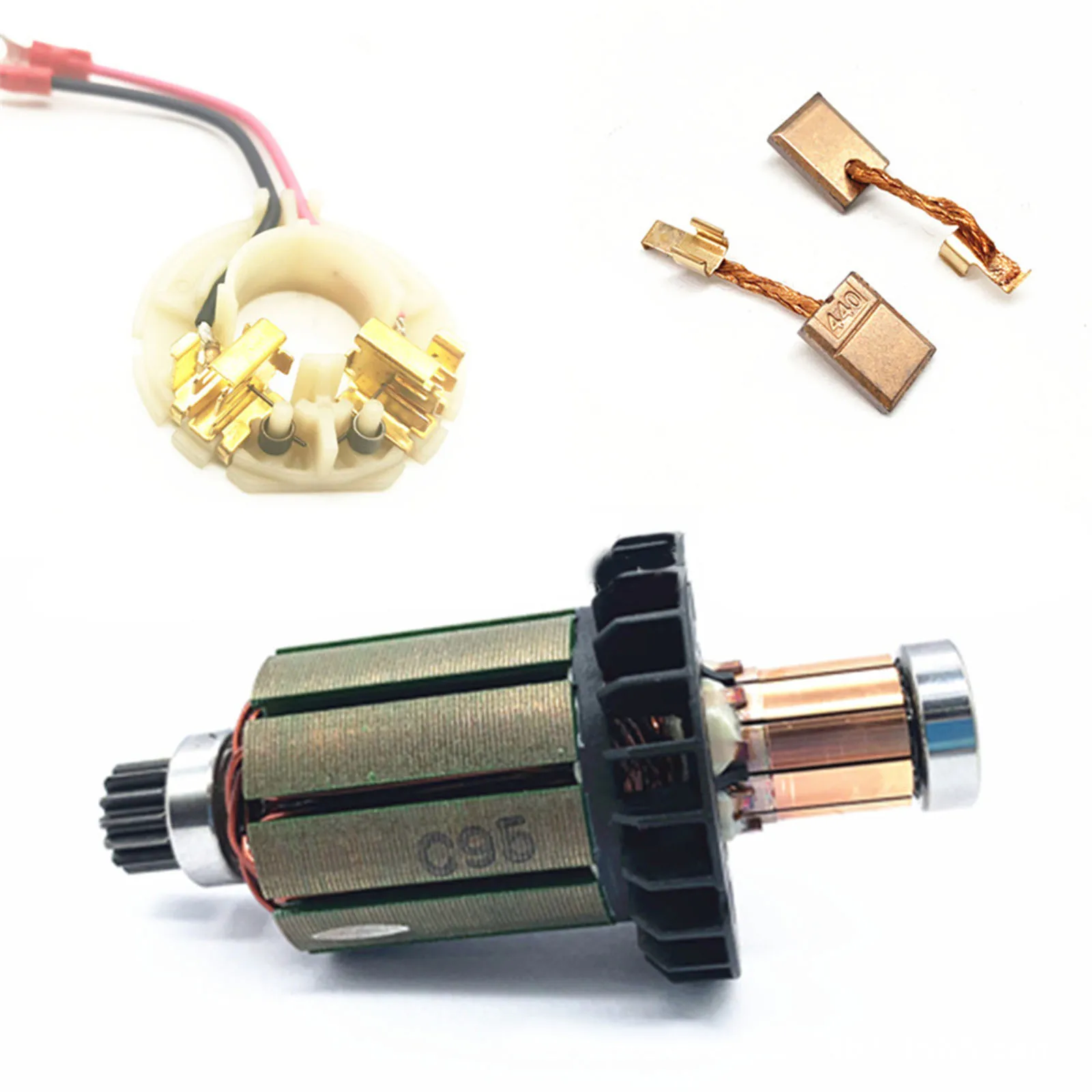 

Инструмент батареи якорь DDF458 DF458D DHP458 для DDF458Z Электроинструмент 4 шт. аксессуары якорь BDF458 держатель щетки