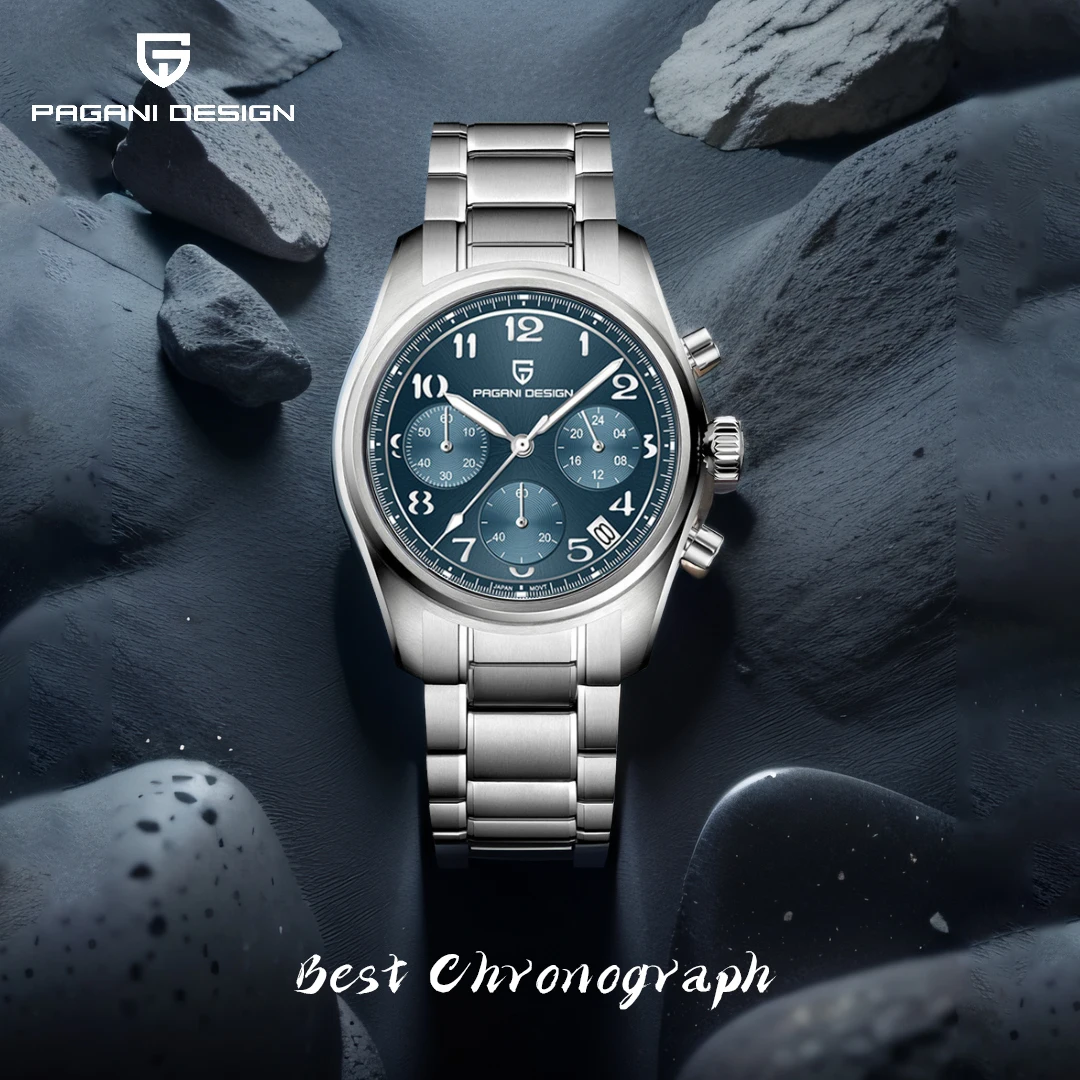 PAGANI DESIGN-Sapphire aço inoxidável quartzo esportes relógios masculinos, relógio cronógrafo para homens, marca top, novo, 2022