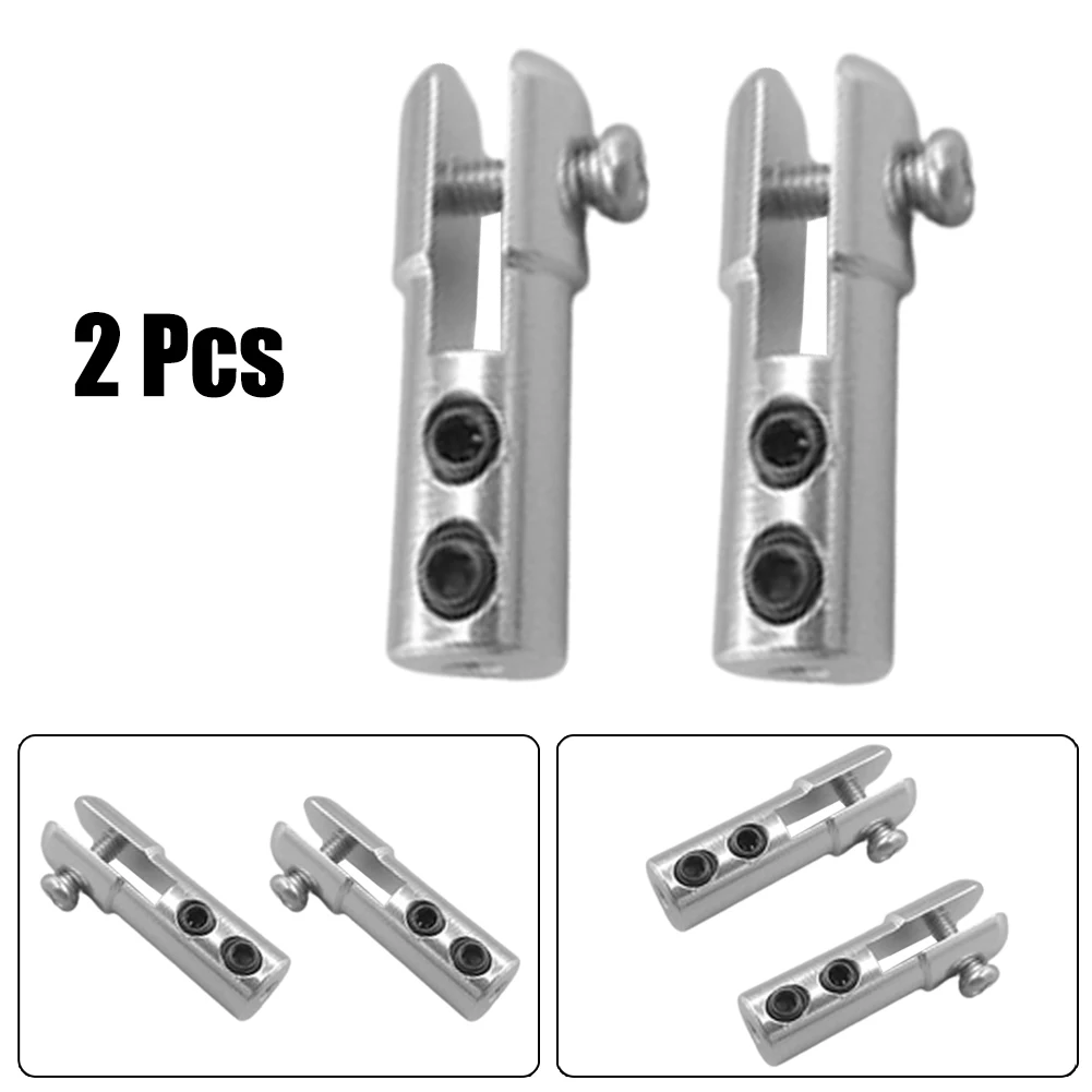 

2Pcs RC Airplane Boat Metal Rudder Arms Linkage Joint Pushrod Linkage Stopper Connector Red Blue With Set Screws