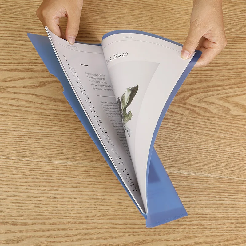 A4 Transparent Color Single Page Clip PP Single Layer L-shaped Folder Plastic Clip Presentation Folder Portfolio