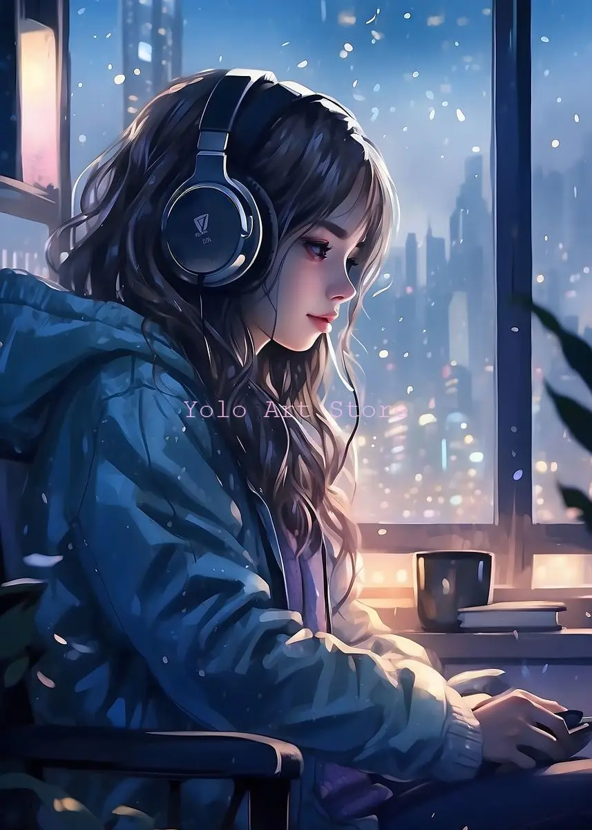 thumbnail image 1 of Póster y impresiones de mariposas y chicas de anime con flores samuráis japonesas modernas, impresión en lienzo, arte de pared, imagen para decoración de sala de estar y estudio, 1 of 5