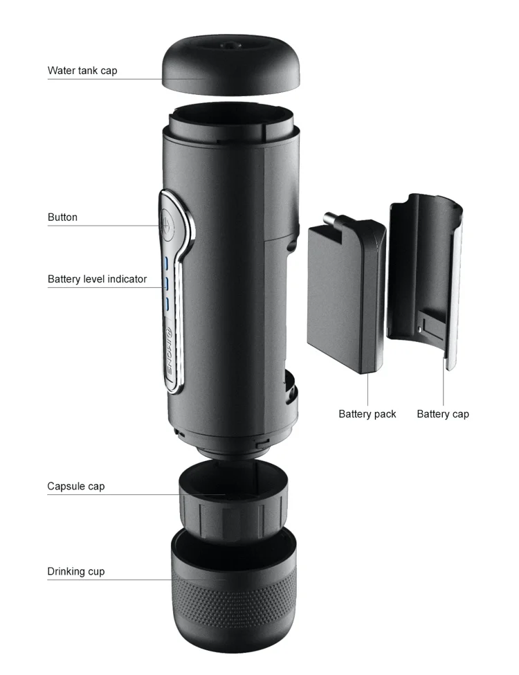 Description Picture 4 of itemNew Stock Best Sale Fully Automatic Small Espresso Machine 12v Electric Portable Capsule Coffee Maker