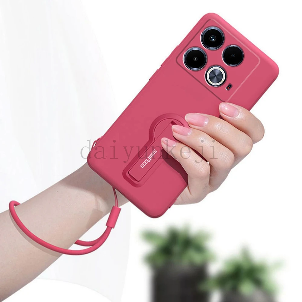 Silicone Soft Phone Case with Holder Bracket and Screen Protector