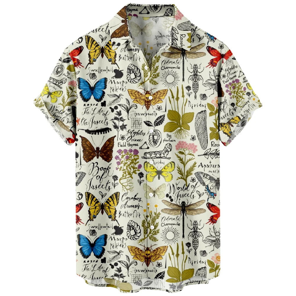 

Men's Printed Short Sleeve Button Up Shirt for Party or Casual, Summer Shirts