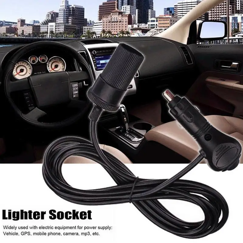

12 В переходник для провода, розетка, свинцовый соединитель, аксессуар, шнур, удлинитель для автомобильного прикуривателя, черный автомобильный зарядный кабель, украшение