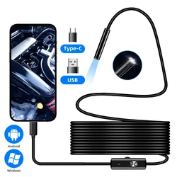 Adjustable LED Type - C Endoscope Camera with Flexible USB Inspection Borescope - 1m (TYPE C 7.0MM)