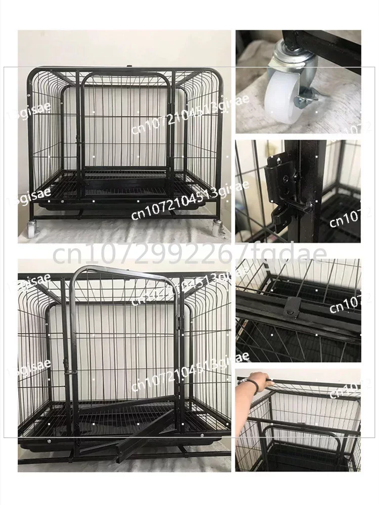 Heavy Metal Dog Cage with Wheels 95x85x65cm Large Kennel Flat