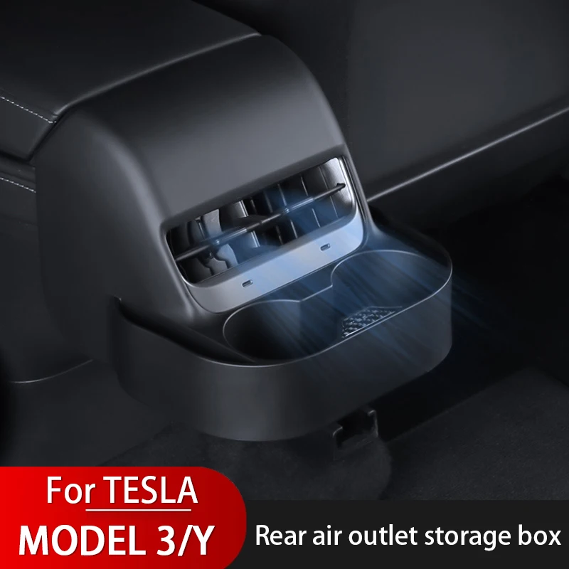 

Rear Air Outlet Car Storage Box For Tesla Model 3/Y 2020-2023 Modification Organizer Cup Phone Holder Interior Accessories