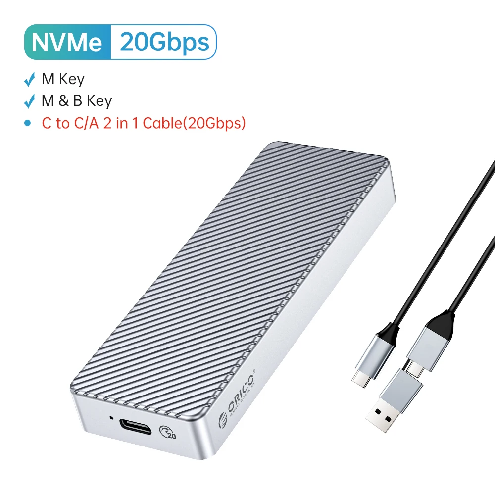 NVMe SSDエンクロージャー アルミニウム合金外部Thunderbolt ORICO 40Gbps M.2 NVMe SSD エンクロージャ USB4 PCIe3.0x4 USB C