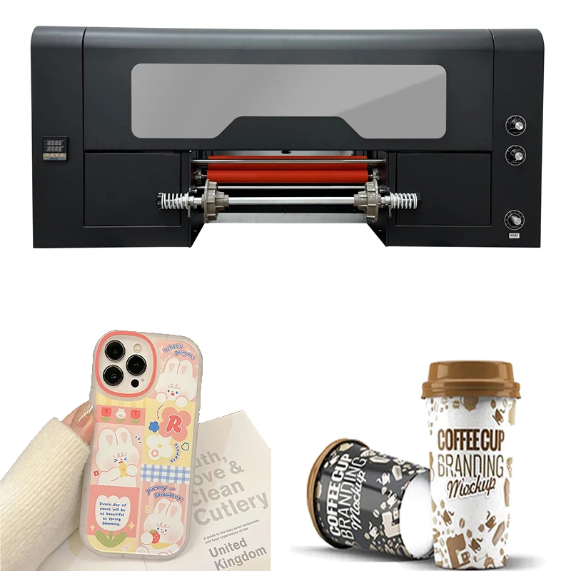 

CMYK White Ink Varnish Crystal Clear Label Sticker Printer UV Glass Metal Leather Automatic AB Film Uv Dtf Printer