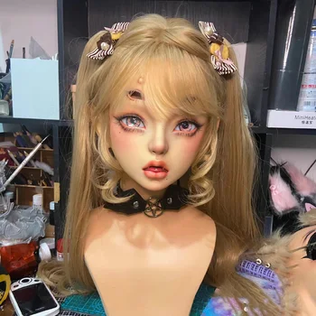 Maschera per il viso umano senza trucco, maschera per bambole BJD, viso grande, viso di bambola donna senza trucco, giocattoli per bambole