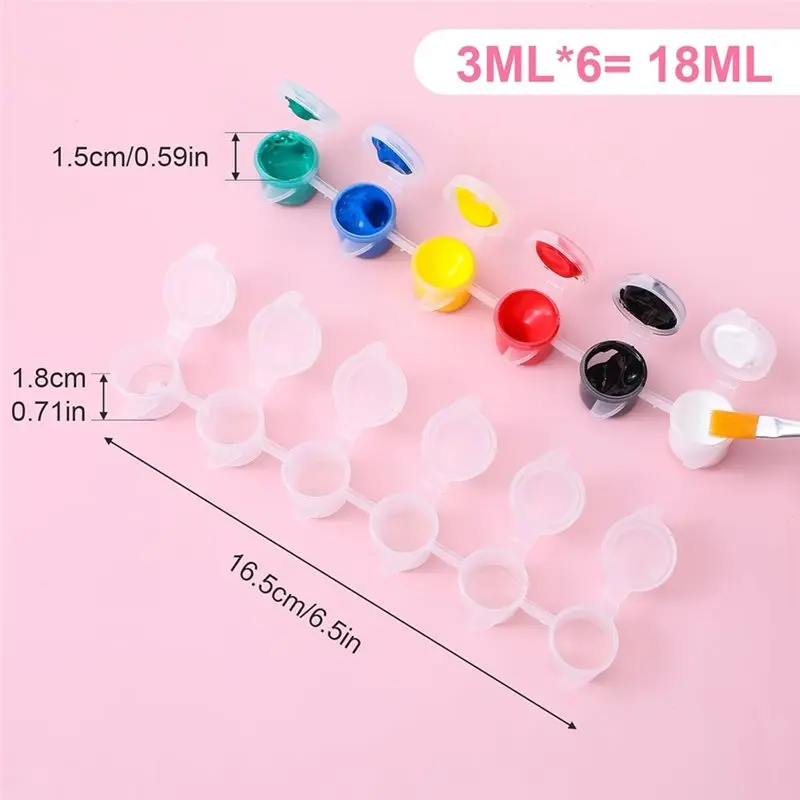 ABGH-100 스트립 600개의 빈 페인트 용기, 뚜껑이 있는 3Ml/0.1Oz 페인트 용기, 미술 페인팅 공예용 투명 플라스틱 보관 컵