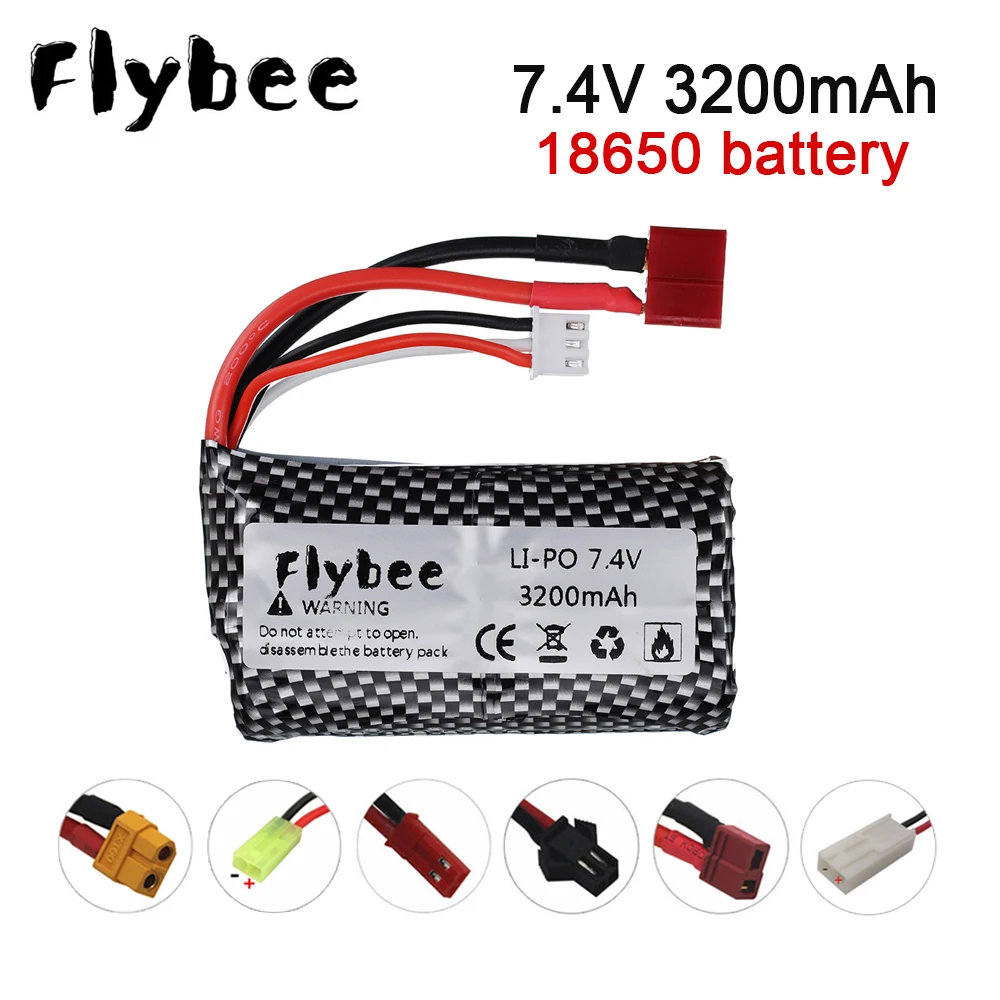 

Обновление аккумулятора 18650 мА · ч до 3000 мА · ч для Syma S033g Q1 H100 H101 H102 H103 для модели автомобиля waltys радиоуправляемой модели, штепсельная вилка SM/JST/T
