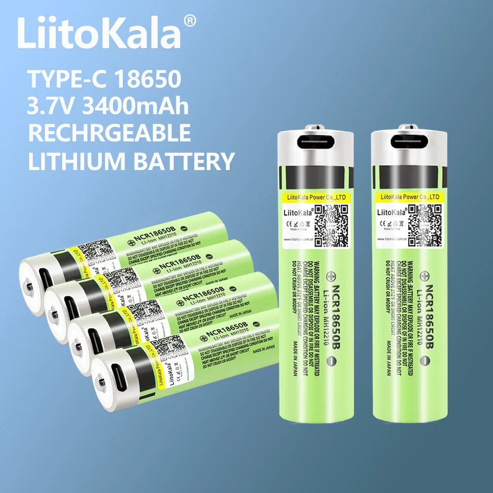 

6 шт. LiitoKala USB-34B 18650 3400 мАч 3,7 в литий-ионная аккумуляторная батарея светодиодный светодиодным индикатором, зарядка от постоянного тока для вспышки