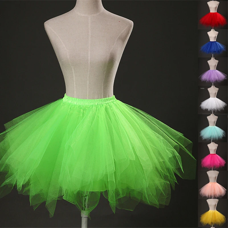 Free Cosplay Party Fluffy Short Dress Bubble Lolita Petticoat Ballet Adult Tutu Tulle Skirt Slip Rockabilly Crinoline Underskirt