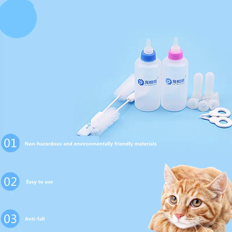 120ml Pet Nursing Kit Milk Bottle Kitten Puppy Nipple Feeder with Scale  Newborn Dog Cat Feeding Supplies - AliExpress