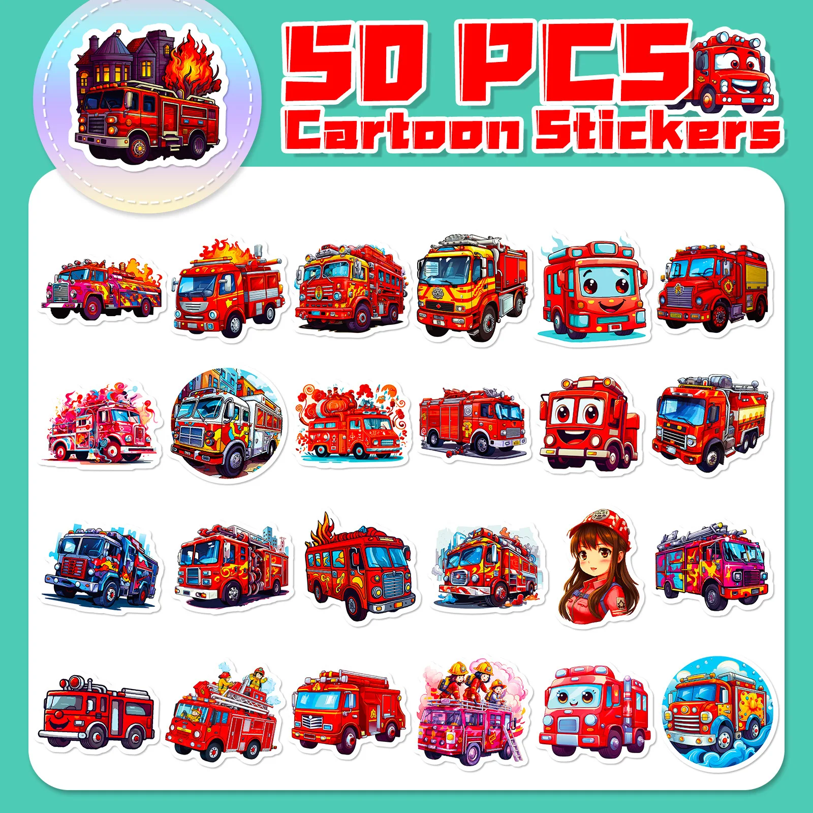 Firefighter-Themed Sticker Set for Creative DIY Projects