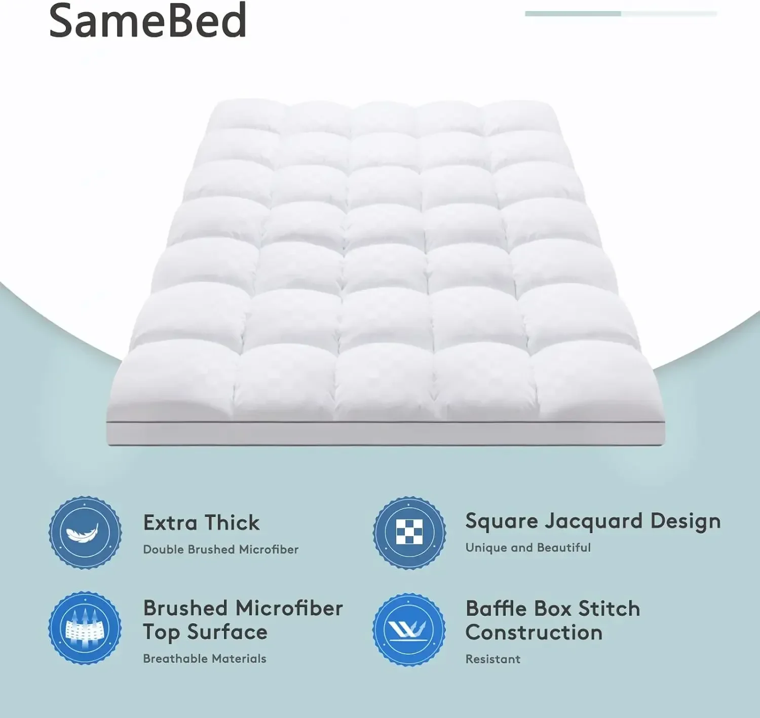 high-qualityMattress Topper ,Extra Thick Mattress Pad Cover for Back Pain,Cooling Mattress Protector with 8-21 Inch Deep Pocketm